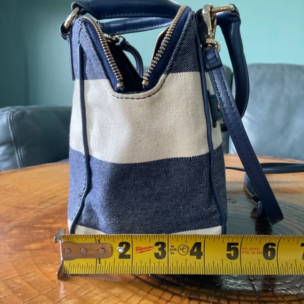 Tommy Hilfiger Fabric Handbag Navy Blue & White